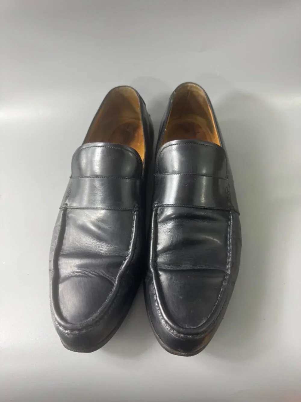Gucci Men's Black Patent Leather Made Italy Slip On Penny Loafers, Size 11